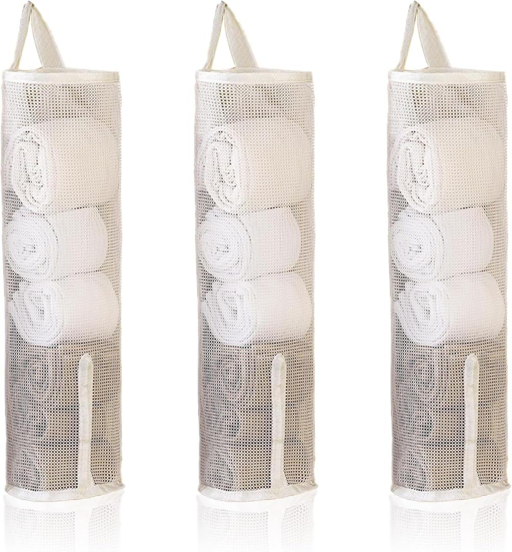 Hanging Sock Organizer, 3 Pack Mesh Storage Bags with Top & Bottom Access, Holds 7-10 Pairs, Closet Organizer for Underwear, Scarves, & Small Items