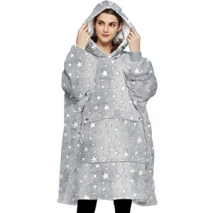 KFUBUO Wearable Blanket Hoodie for Adults Sherpa Glow in The Dark Oversized Sweatshirt Blanket with Pockets Cute Birthday Gifts for Women