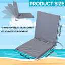 Geetery Foldable Beach Floor Chair Portable Low Seat Navy Stripe Poolside Chairs with Back Support and Carry Strap Thick Seat Cushion for Beach Camping Picnic Stadium Lawn Outdoors