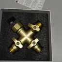 YANWOO Heavy Duty Metal 3 Way + Type Garden Hose Splitter with Shut-Off Valves, 3/4" High Flow Spigot Faucet Connectors with 1 Extra Silicone Washer