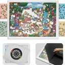 WELGEE 1500 Piece Rotating Puzzle Board with 4-Color Drawers & Cover, 35"x27" Spinning Jigsaw Puzzle Table for Adults, Upgraded Lazy Susan, Lightweight ABS Plastic, Perfect for Puzzle Lovers & Moms