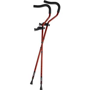 in-Motion Pro Crutches | Foldable | Ergonomic Handles | Spring Assist Technology | Articulating Tips | Size Tall (5'7" - 6'9") | Electric Red