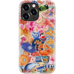 Esdot for iPhone 14 Pro Max Case Cute - Wireless Charging - Preppy Floral