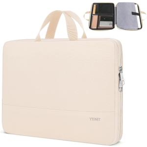 Ytonet Laptop Case 15.6 inch, TSA Laptop Sleeve Water Resistant Slim Carry Travel Computer Bag Compatible for MacBook, HP, Dell, Lenovo, Asus Notebook, Gifts for Men Women, Beige | TSA, Water Resistant, Slim, Carry, Travel