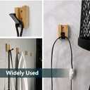 JSVER Wooden Wall Hooks 4PCS Wall Mounted Wall Hooks, Single Organizer Hook Rack, Folding Wood Wall Hangers, Wall Coat Rack Hooks for Hanging Clothes, Hats, Bags, Towels, Keys