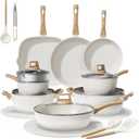 Bazova 24Pcs Pots and Pans Set, Long-Lasting Ceramic Nonstick Cookware Set, Large Set