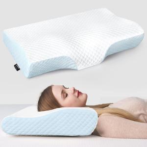 ZAMAT Memory Foam Pillow for Neck Pain Relief, Adjustable Ergonomic Cervical Pillow for Sleeping, Orthopedic Neck Pillow with Washable Cover, Bed Pillows for Side, Back, Stomach Sleepers, Standard