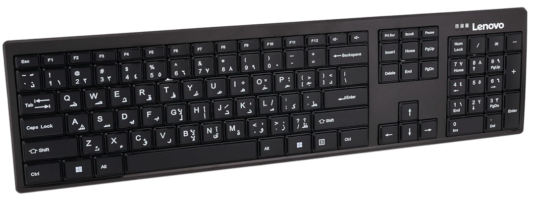 Lenovo 100 Wireless Compact Keyboard Cordless Keyboard for PC & Laptop with Windows Silent Keys Full-Size Layout with Numeric Keypad Plug & Play USB Receiver Portable, Black