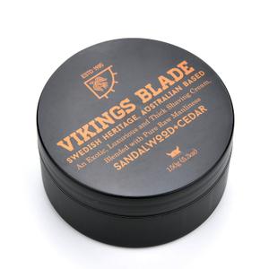 VIKINGS BLADE Luxury Shaving Cream, Sandalwood & Western Red Cedar, Silky Buttery Smooth, Surfactant Base. Refreshing, Clean, Close, FOAMING Shave Cream (5.3 Ounce (Pack of 1))