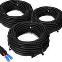Sasylvia 1/4", 1/2", 3/8" x 25 Ft Split Wire Loom Tubing Wire Loom Assortment Split Cable Sleeves Bulk Flexible Electrical Conduit Protective kit