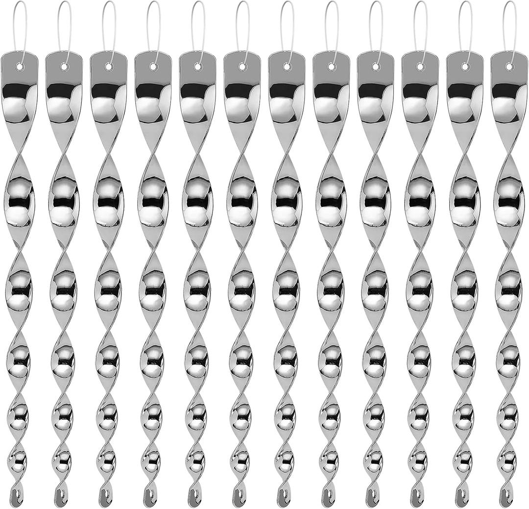 Besmon Woodpecker Bird Scare DevicesReflective Scare Rods Control Device to Keep Birds Away from Patio PoolChristmas Reflective Strip Hanging Home as Decoration (12PCS)