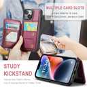 Vinich for iPhone 13 Wallet Case with Card Holder, RFID Blocking Credit Slots Kickstand Shockproof Phone Cover Fit for iPhone 13 6.1" Wine Red