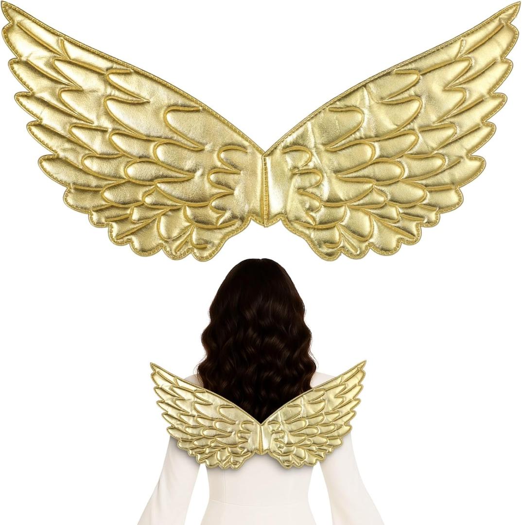 BOSREROY Sequin Angel Wing Costume Accessory - Sparkly Cosplay Wings for Adults and Kids, Perfect for Party, Halloween, Festivals, and Dance Performances, 17.7×8.8 in