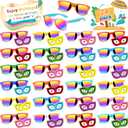 Magic4U End of the Year School Gifts, 24 Pack Kids Sunglasses Bulk Neon Party Favors with UV400 Protection, Retro Sunglasses for Boys & Girls Age 3-8