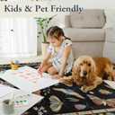 Lahome Insect Washable Rugs for Living Room, Soft Area Rug 6x9 Rug for Bedroom Ultra-Thin Non Slip Dining Room Rug, Stain Resistant Black Rug Large Carpet for Office Nursery Vionnet(6'x9',Black)