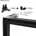 8Pcs 2020 Aluminum Extrusion T Slot Corner Bracket 20 Series Extruded Hardware 3 Way Tri Connector with Set Screw for 20/20 2040 T V Slot Black Aluminum Profile Frame Fitting