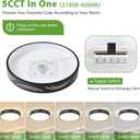 Modern Dimmable Ceiling Light Fixture,5CCT in One LED Flush Mount Kitchen Lights,Round Close to Ceiling Lamp for Bedroom Living Room Hallway Entryway Laundry Room Bathroom(Black,15.75 in,ETL Listed)
