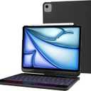 ProCase 360 Swivel Keyboard Case for iPad Air 11" (M4/M3/M2) 2026/2025/2024, Air 10.9" 5th/4th 2022/2020, iPad Pro 11" (2022-2018); 7-Color Backlit Wireless Keyboard, Auto Sleep/Wake - Black