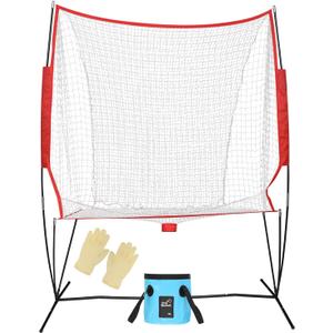 Pickleball and Tennis Return net, 6 x 7ft Portable Polyester Mesh and Fiberglass Frame,, 5.25' H x 3.38' W x 6.6' L
