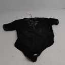 Avidlove Black Lace Bodysuit Short Sleeve Bodysuit One Piece Lingerie with Snap Crotch Clubwear Tops L