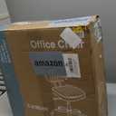 DUMOS Armless Office Desk Chair, Small Height Adjustable Computer Task Chair with Low Back Lumbar Support and 360 Swivel Rolling Wheels for Small Space, Kids and Adults, Dark Black