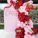 PageebO Cherry Birthday Decorations,146pcs Red and Pastel Pink Latex Balloons with Cherry Balloon for Cherry on TOP Baby Shower Decorations Girl Birthday Berry First Cute Fruit Party Favors Home Decor