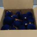 24 Pcs Velvet Christmas Ball Ornaments, 3 Sizes Flocked Plastic Balls Xmas Hanging Decorations Multicolor Christmas Tree Balls for Xmas Tree Home Party Supplies (Blue)