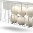 6 XL Wool Dryer Balls & Magnetic Dryer Ball Holder - Natural Fabric Softener, Reusable, Reduces Clothing Wrinkles and Saves Drying Time - Dryer Ball Container for Laundry Room Storage (XXL Size)