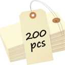 Uniclife 200 Pcs Manila Tags Blank Shipping Tags with Wire Attached 4.7 Inch Paper Hang Tag with Reinforced Eyelet Large Marking Writable Price Inventory Label Tag, 4.7" x 2 3/8"