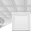 STICKGOO Drop Ceiling Tiles 24x24 PVC Glue Up Ceiling Panel to Prevent Breakage Pack of 12 Tiles Cover 48 Sq. Ft, White