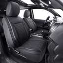 LUCKYMAN CLUB F150 Full-Set Seat Covers J03-Q3 with Waterproof Faux Leather, Fit 2015-2025 Ford F150 and 2017-2025 F250 F350 F450 (Full Set, Black)