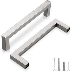 160mm (6-1/4") Brushed Nickel Stainless Steel Cabinet Hardware 15 Pack Durable Drawer Pulls & Dresser Handles for Kitchen, Bathroom, Cabinets