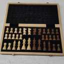Gothink Chess Set Board Games for Adults, 15'' Handcrafted Wooden Game Board with 2 Extra Pawn Pieces & Storage Box Instructions, Folding Chess Game for Tournament Professional Beginner - Non-Magnetic
