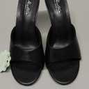 Mostrin Kitten Heels for Women Round Toe Heels With Bow Vintage Mules Sexy Slip on Stiletto Backless Sandals for Party Daily. Size 39, Black Pu