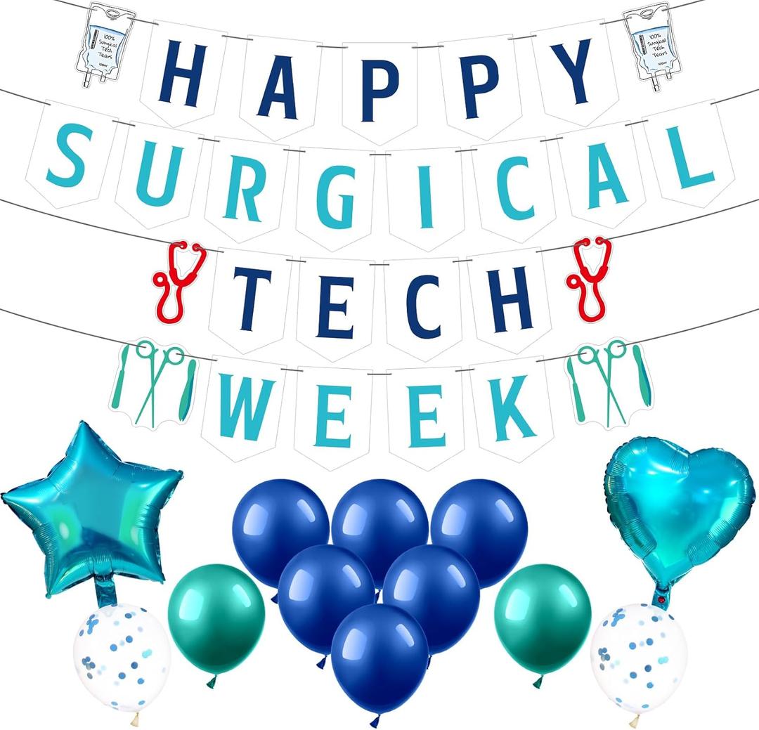 39 Pcs Surgical Technologist Appreciation Christmas Party Decor Staff Team Appreciation Thank You Banner or Surgical Technologist Nurse Doctor