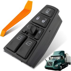 Dacall Power Window Switch Fits for Volvo VAH (20112015), VHD (20042015), VNL (20042017), VT (20042014), Left Driver Side Control Door & Windows, Replaces 20455317, 20452017, 21354601, 21277587