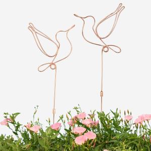 Hummingbird Decor Garden Stakes Decorative Set of 2, Hummingbirds Metal Wire Decor 23.62 inches x 6.69 inches, Decorative Stakes for Flower Pots, Planters, and Flower Beds