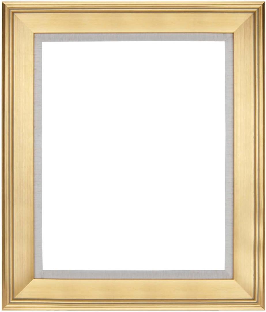 Creative Mark Elegant Plein Aire Gold Frame with Linen Liner, 16x20 Ornate Open Back Picture Frames, No Glass or Backing, Gessoed Wood, 2.75-inch Wide Moulding
