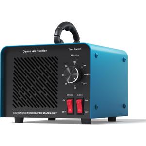 120,000mg/h 0zone Generator High Capacity Ozone Machine & 1 Billion Negative Ion Air Purifier for Home, Car, Pet Odor Removal, O3 Odor Eliminator up to 8,000 Sq. Ft.(Blue)