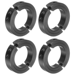 uxcell 4pcs Double Split Clamp-On Shaft Collar for 1-1/2" Shaft, Two-Piece Clamping Collar, 2-3/8" OD, 9/16" Thick, #45 Steel Axle Collar Clamp, Set Screw Style