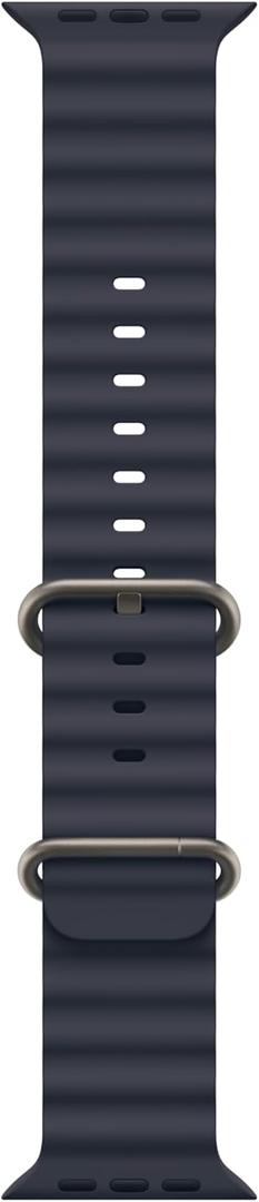 Apple Watch Band - Ocean Band (49mm) - Navy with Natural Titanium Finish - Regular