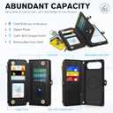 TUCCH Removable Crossbody Case Wallet for iPhone Air 2025, 9 Card Slot RFID Blocking, Stand, Lanyard, Wrist Strap, Wireless Charging, Zipper Pocket, PU Leather, Magnetic Flip Cover, Textured Black