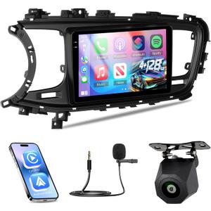 NHOPEEW [4+128G] Upgrade Radio for Kia Optima K5 2013 2014 2015: 9 inch Android IPS Incell Touchscreen Stereo - Wireless Carplay and Android Auto, 5G/WiFi, GPS, EQ, Bluetooth 5.0 + Backup Camera