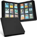 Toploader Binder, Holds 324 Toploaders, 9 Pocket Top Loader Binders with Sleeves for 3 x 4'' Toploaders, Double-Sided Pocket Top Loader Storage Binder, Trading Card Binder - Diamond Black