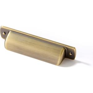 khtumeware 10 Pack 3" Drawer Pulls Brushed Antique Brass Cabinet Cup Pulls Kitchen Hardware Cabinet Handles Drawer Handles Knobs 3 inch Hole Center