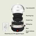 2 x BELLA Egg Cooker, Rapid Boiler & Poacher, Meal Prep Essential, Family Sized Meals: Make Up To 7 Large Boiled Eggs, Dishwasher Safe Lid with Cool-Touch Handles, Poaching Tray Included, Black