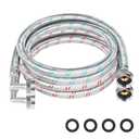 KEOKLE Washing Machine Hoses,8ft 90 Degree Elbow Washer Hoses,2pack ¾" Stainless Steel Braided Burst Proof Water Supply Lines Universal Fit to Hot and Cold Connector
