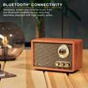 Victrola Willow  Retro Wood Bluetooth Radio with Built-in Speakers: Elegant & Vintage Design, Rotary AM/FM Tuning Dial, Bass & Treble Control, Wireless Streaming (Espresso)
