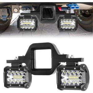 Hitch LED Light, EBESTauto 4 Inch Tow with 3 Inch Towing Hitch Mount Brackets Bar for Truck Trailer SUV Pickup Fit Dual Led Off-Road Driving Light bar
