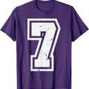 Number 7 Costume Halloween 67 Meme Men Women Kids Youth Teen T-Shirt, (XL, Purple)
